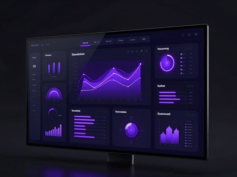 Dashboard de dados médicos Pulse Health Intelligence com gráficos em roxo